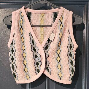 60s 70s Vintage Girls Knitted Vest